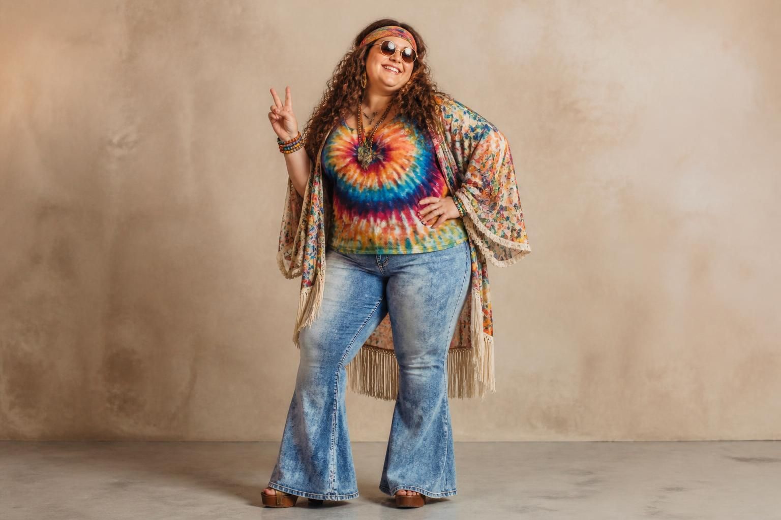 découvrez des idées de déguisements hippie pour femme inspirés des années 80, disponibles également en grandes tailles pour un style rétro et coloré adapté à toutes.