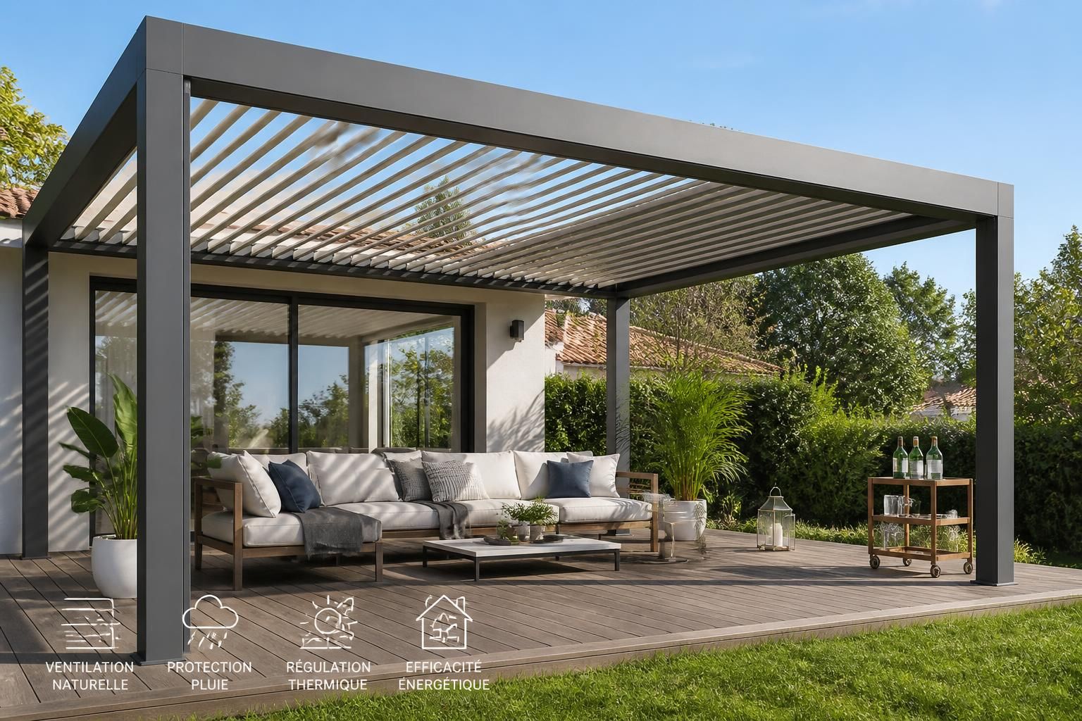 découvrez comment choisir, installer et profiter des avantages des lames bioclimatiques pour pergola, pour un espace extérieur modulable et confortable toute l'année.